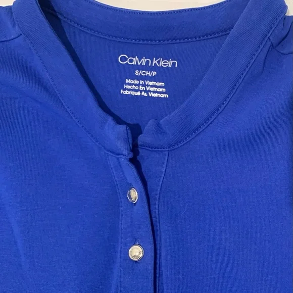 Women’s Calvin Klein Royal Blue & Orange Knit Tops Cap Sleeve Size S - Picture 5 of 6